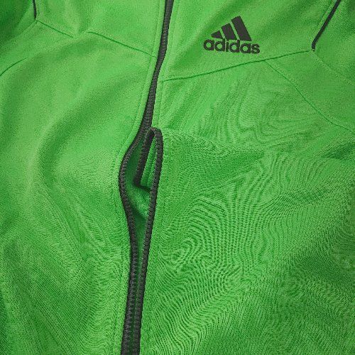 ◇ adidas アディダス フロントファスナー スポーティ ジャージ 長袖 パーカー サイズM ライムグリーン レディース E  【1404240016705】