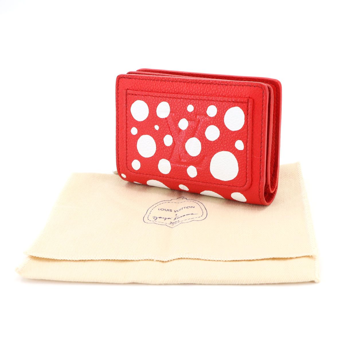 ルイ ヴィトン LOUIS VUITTON LVxYK モノグラム アンプラント ポルトフォイユ ク 二つ折り 財布 レザー ルージュ 90299241