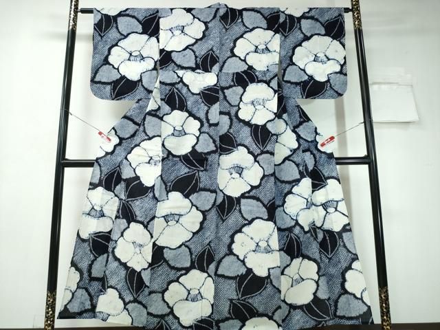 平和屋着物∴夏物 浴衣 有松鳴海絞り 花菱文 綿 逸品 CAAW0894ng