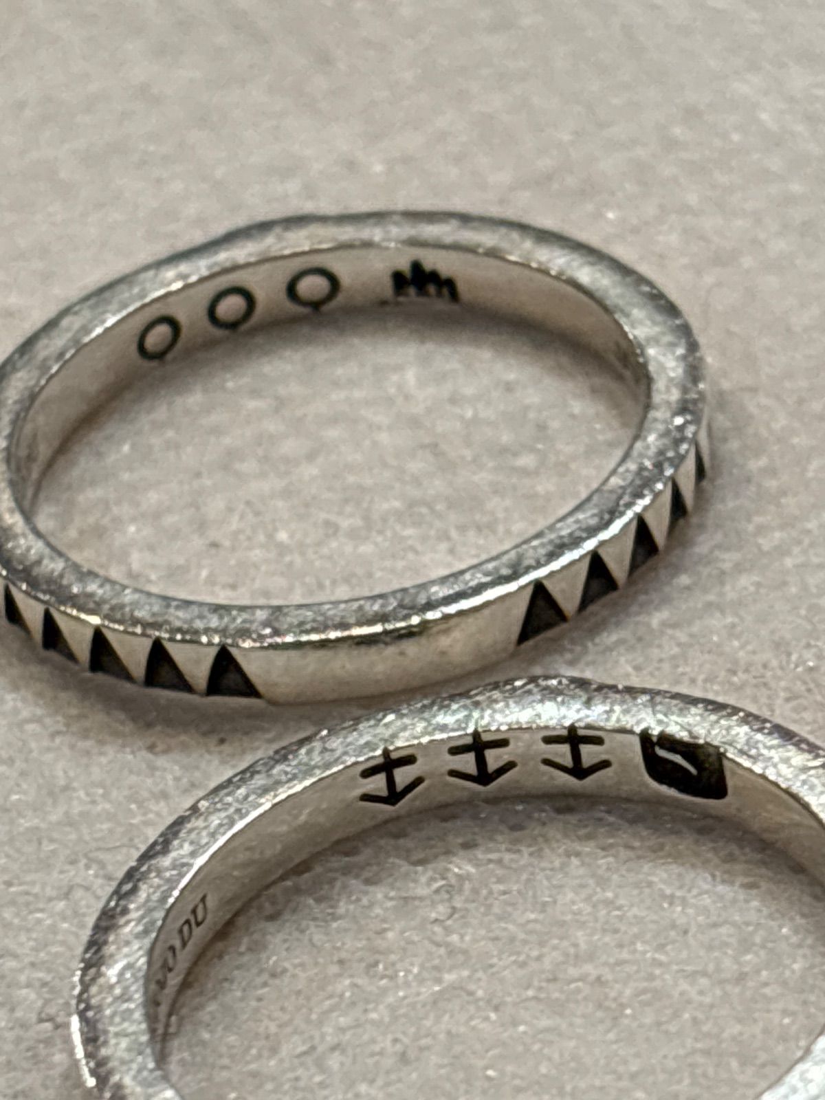 人気GIZ柄)JAMHOMEMADEシルバーリング19号2個 NOブランドブレスレット 