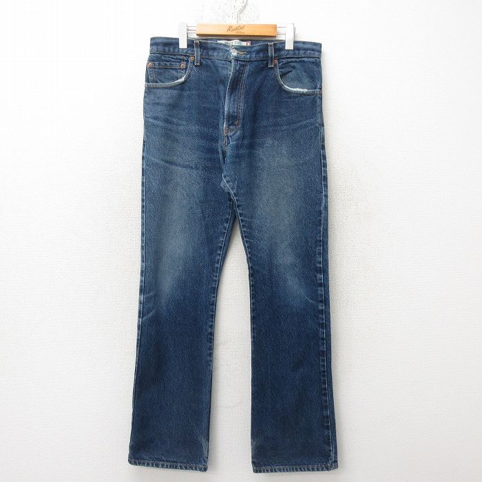 W34/古着 ジーンズ Levis リーバイス 517 メンズ ブーツカット ヒゲ