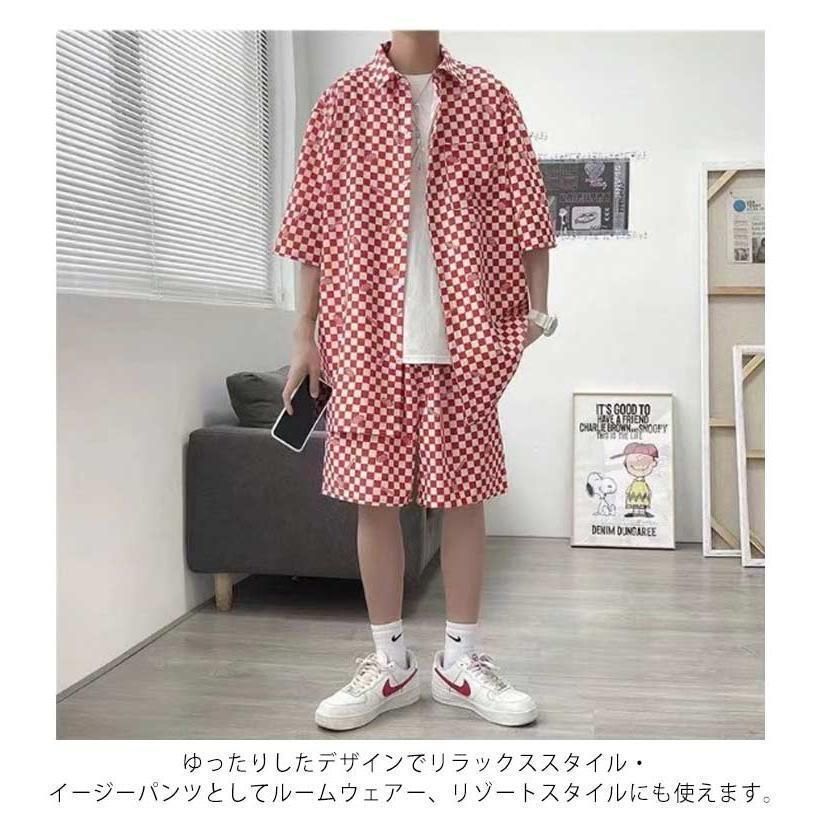 セットアップ 半袖 Tシャツ 短パン チェッカー柄 楽天市場】＼200円OFFクーポン 8/20まで／セットアップ メンズ