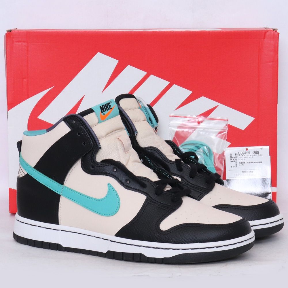 27cm NIKE Dunk High Retro EMB Pearl White and Washed Teal 27cm NIKE Dunk High Retro EMB Pearl White and Washed Teal