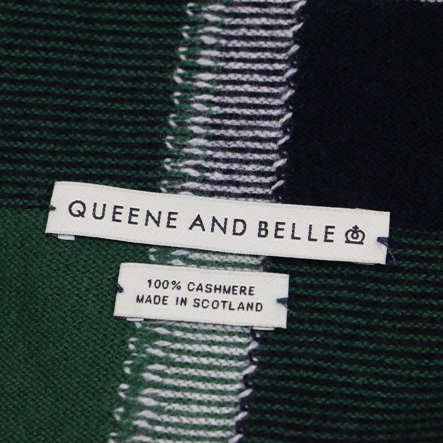 美品 QUEENE and BELLE クイーンアンドベル ニット カシミヤ チェック 