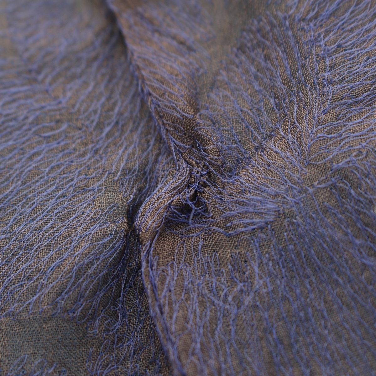 イッセイミヤケ 刺繍 プリーツ レイヤード シアー ノースリーブ  