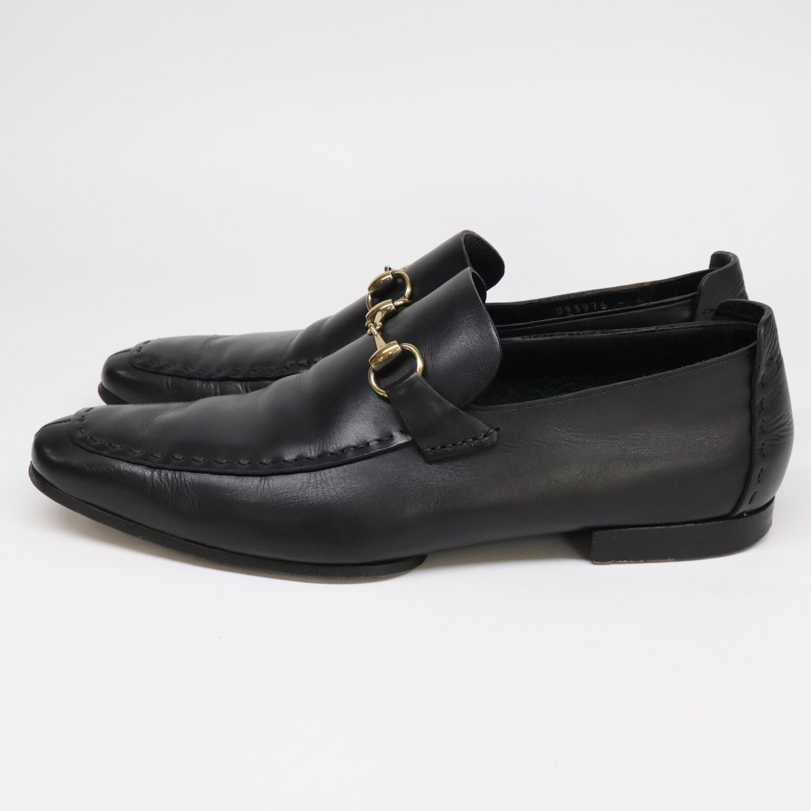 GUCCI グッチ ブラック レザー ホースビットローファー 093976