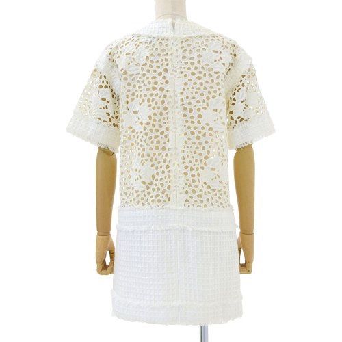 8053) シャネル CHANEL レース 半袖 チュニック ホワイト 36 - メルカリ