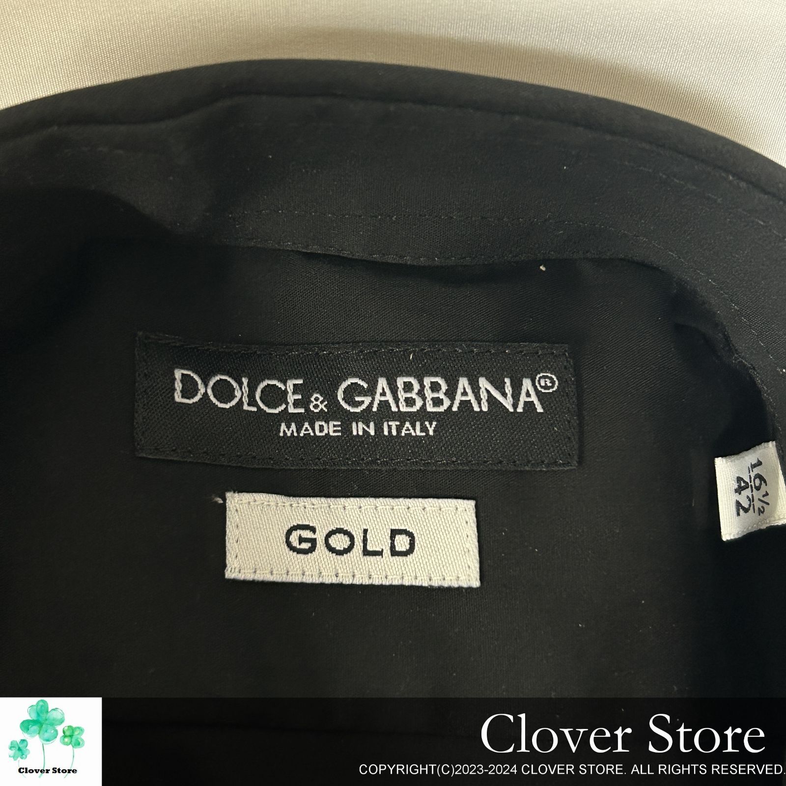 最終価格！  【Nランク】 DOLCE&GABBANA ドルチェ＆ガッバーナ 新品 未使用 シャツ 16.5 42 L～LLサイズ ブラック