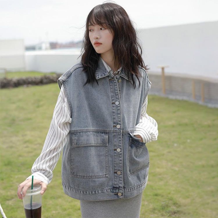 【爽やか映え】CHANEL ココビーチ ノースリーブ デニムベスト bst582-1.jpg