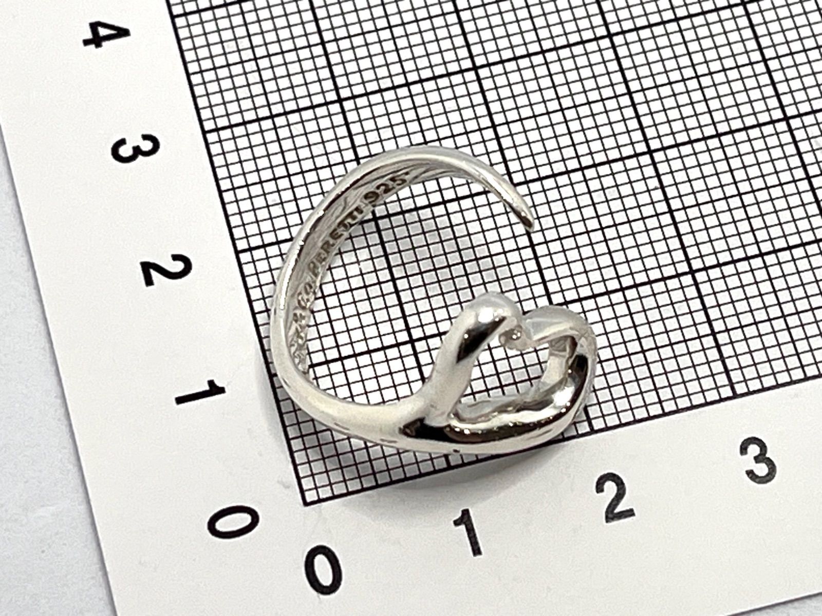 希少TIFFANY&Co.ティファニー12号 オープンハートリング　シルバー指輪 希少TIFFANY&Co.ティファニー12号 オープンハートリング
