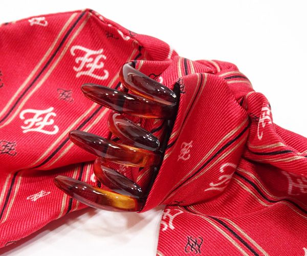 質コニシ】【FENDI/フェンディ】ヘアクリップ バンスクリップ リボン