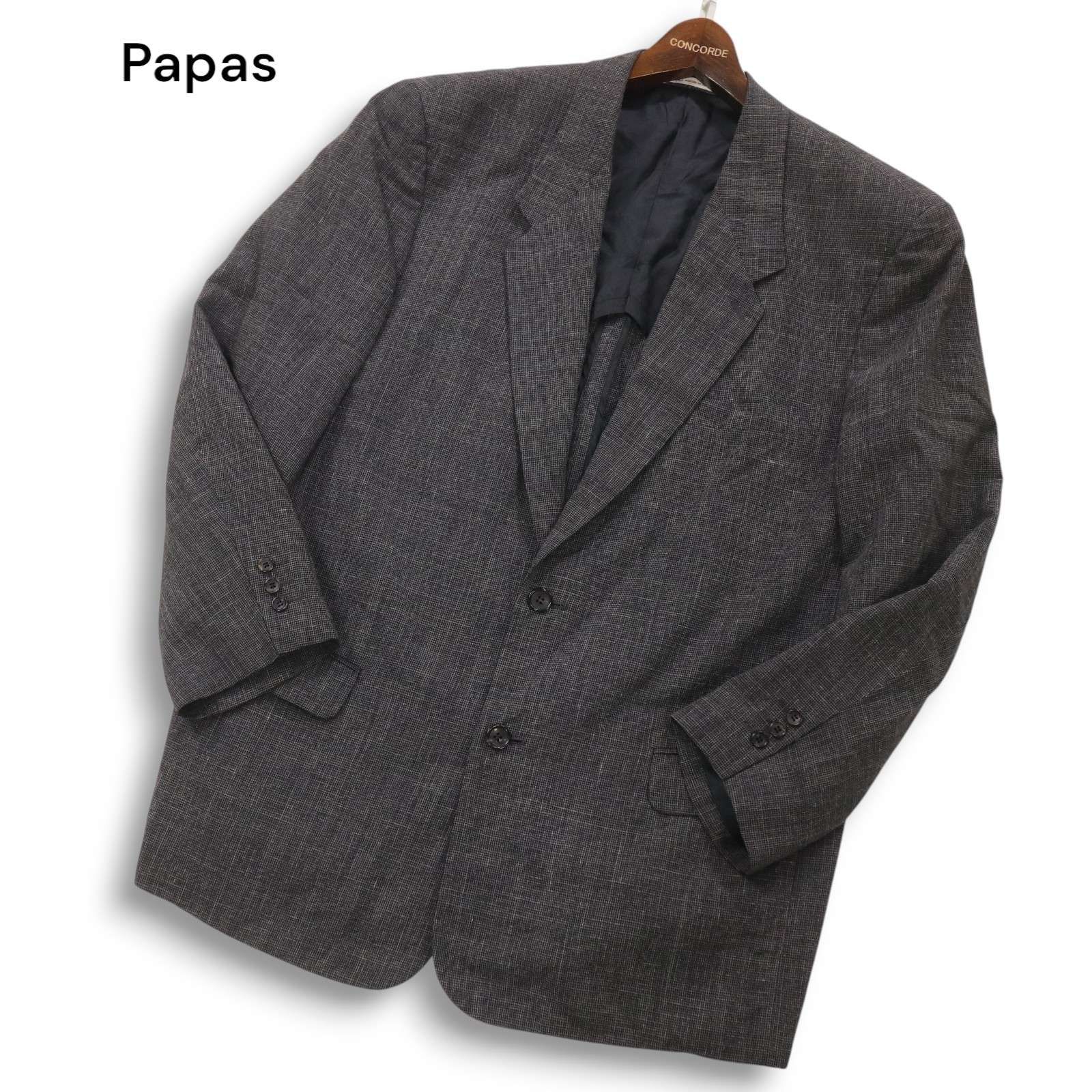 パパスPapas ウールカシミヤテーラードジャケット 紺44S | DC