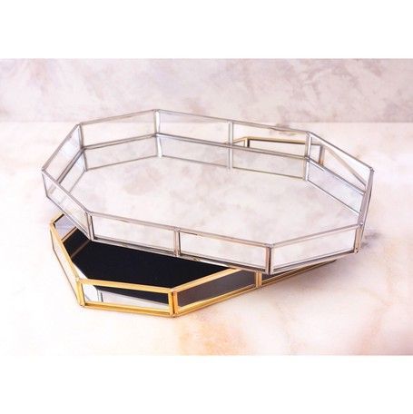 同色2個組 ミラーガラスジュエリートレー