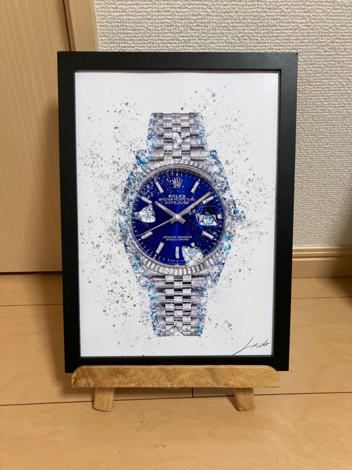 Rolex ロレックス デイトジャスト ブルー/オマージュアートポスター/腕時計/ハンドメイド/インテリア/ファッション - メルカリ