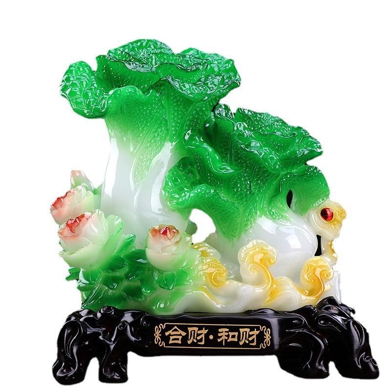 白菜 はくさい 置物 伝統 工芸品 富飾り 樹脂製 幸運 長寿 縁起物 魔