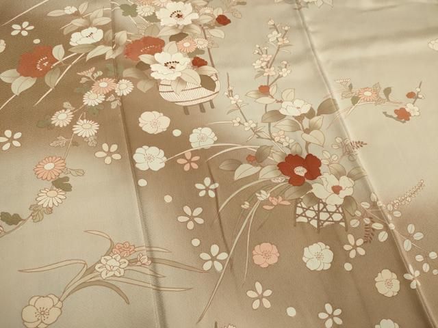 平和屋着物□訪問着 枝花文 暈し染め 金彩 正絹 逸品 AAAY8768fw