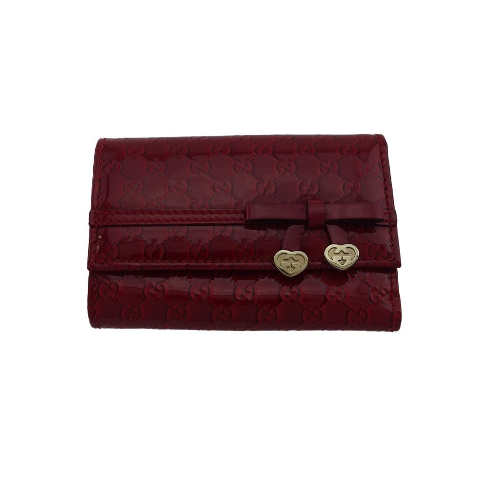 グッチ GUCCI 三つ折り財布 グッチシマ リボン ハート ダブルG