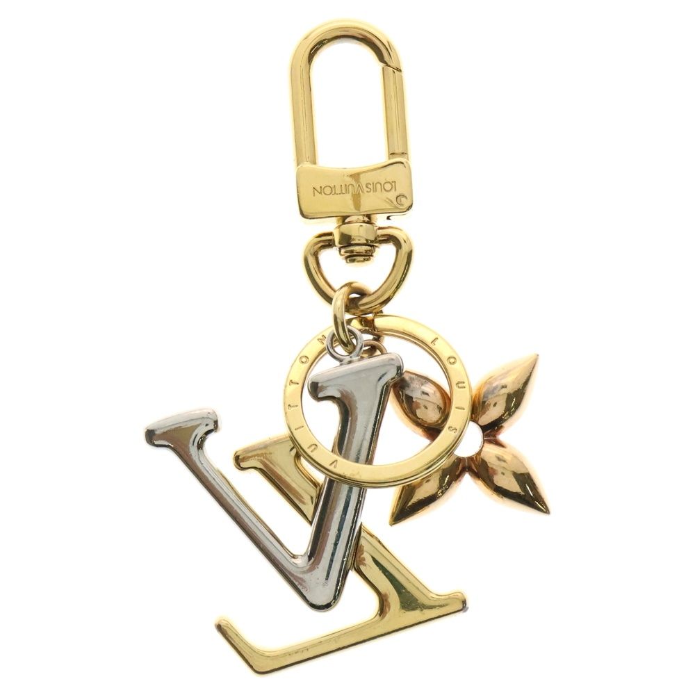 LOUIS VUITTON ルイヴィトン ポルトクレ LVニューウェーブ キーリング バッグチャーム ゴールド×シルバー×ピンクゴールド M68449