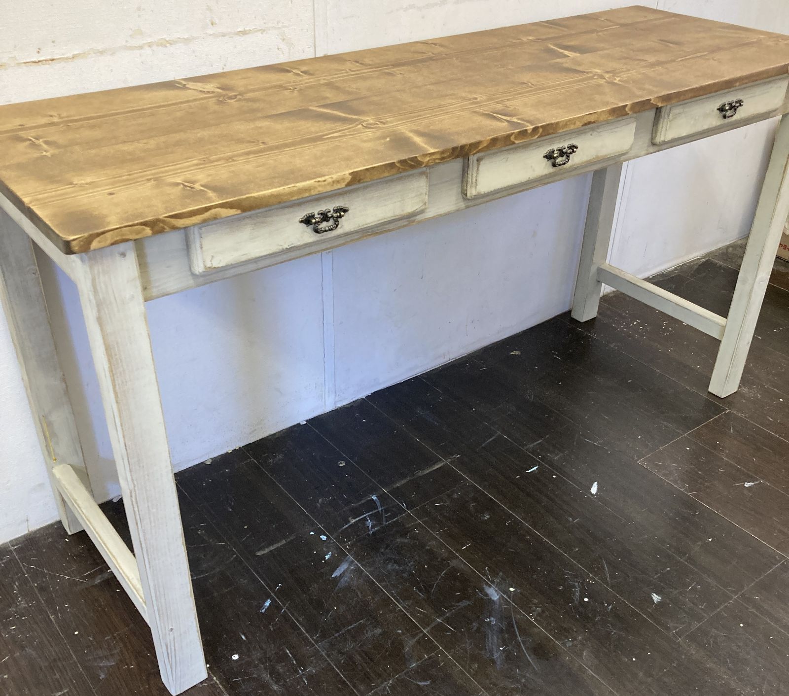 受注製作☆ミシンテーブル☆事務机【1400】引き出し3杯