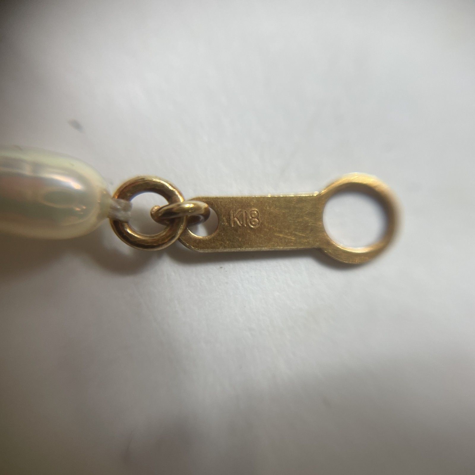 ☆ K18刻印 18金 ゴールド留め具 淡水パール ベビーパール ネックレス