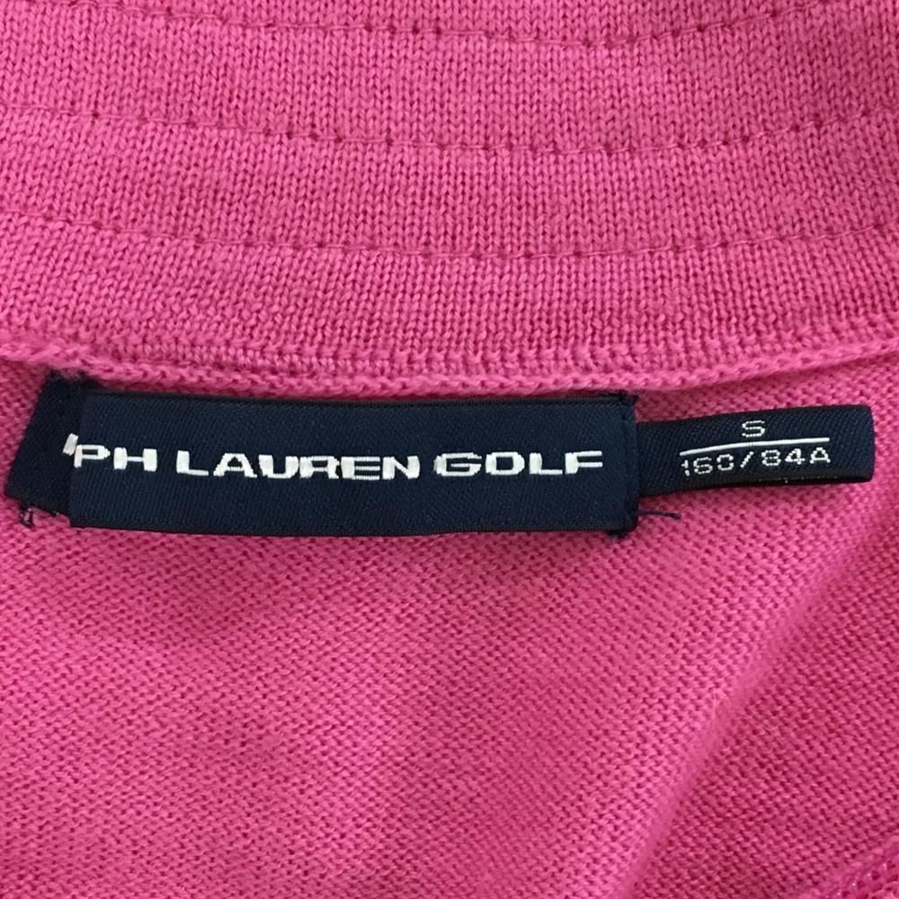 ラルフローレン ニットジャケット ピンク ポニー刺しゅう レディース S