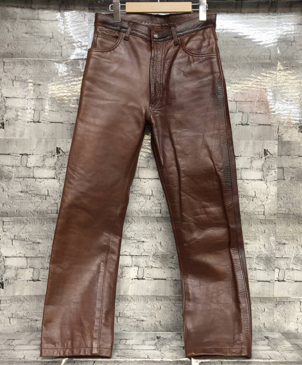 AERO LEATHER エアロレザー レザーパンツ Steerhide ステアハイド サイズ表記31 ブラウン