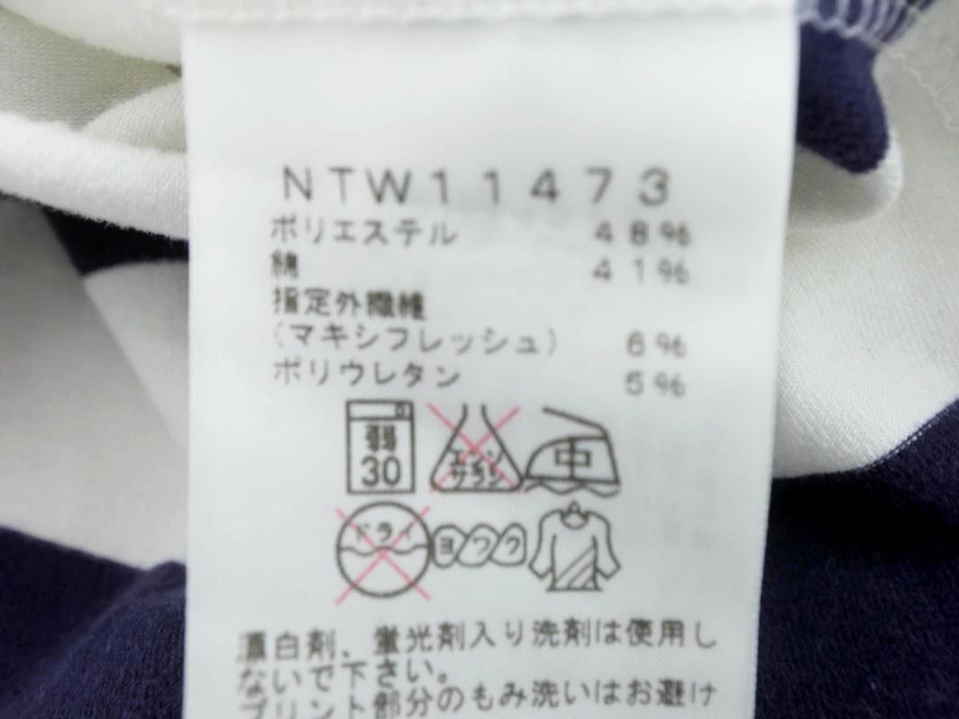 THE NORTH FACE ザノースフェイス ボーダー Tシャツ sizeM/白ｘ紺 ■◆ レディース