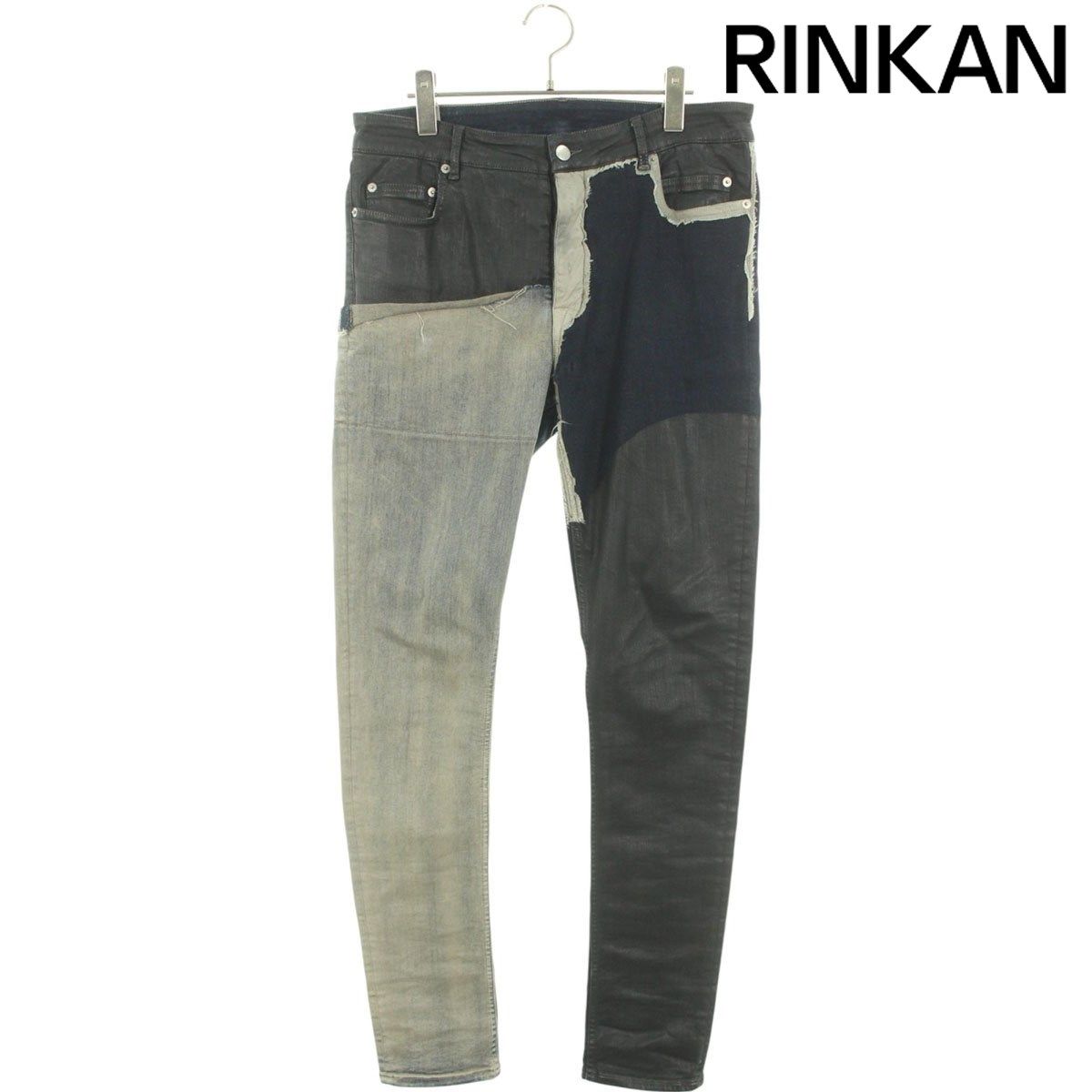リックオウエンス 19SS RR19S2311-SCOMW4 バベルタイロンジーンズパッチワークデニムパンツ メンズ 34