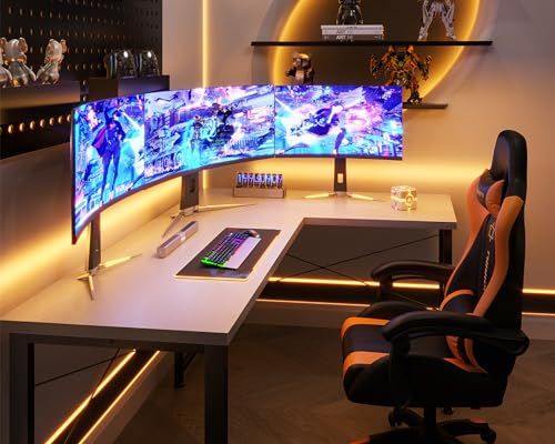 l字デスク パソコンデスク ODK 幅120 ゲーミングデスク L字型 pcデスク デスク 机 ワークデスク 左右切り替え オフィスデスク 組立簡単 在宅勤務 書斎 ホワイト MARWIL-DEMENAGEMENTS_CH