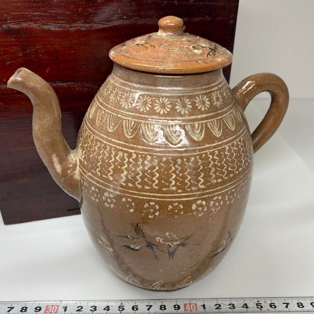 江戸期 三嶋手 白泥象嵌 水次 高さ19.5㎝ タルオ 東な7-0111