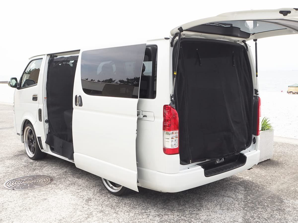 人気商品 防虫ネット カーテン リアゲート スライドドア アウトドア 標準ボディ用 キャンプ 1型-8型 虫除け 200系 レジアスエース 遮光 ハイエース B1-B11 TRISTAR S