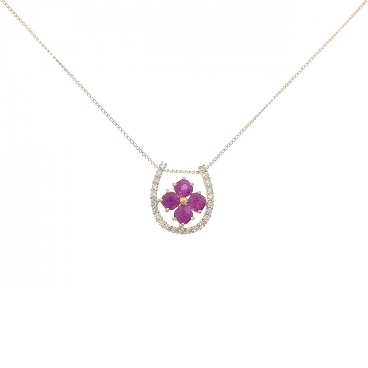 新品】K18YG ルビー ネックレス 0.50CT - メルカリ 