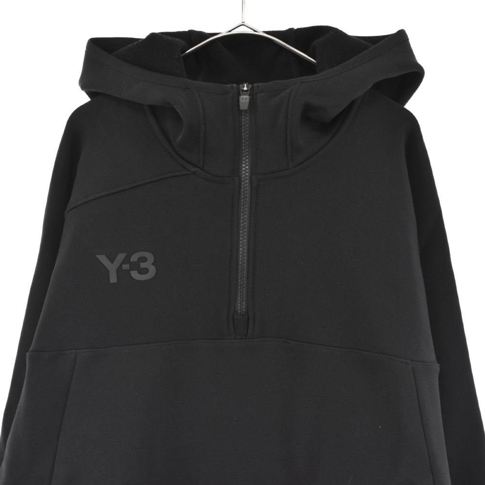Y-3 (ワイスリー) LOGO HALF-ZIP HOODIE HM5037 ロゴプリント ハーフ 