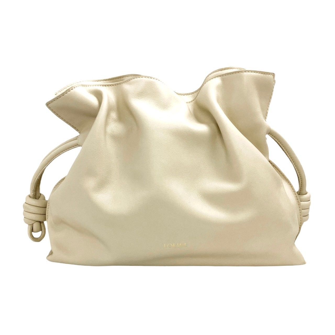 LOEWE】フラメンコ クラッチ ナパカーフ シーソルト ショルダー