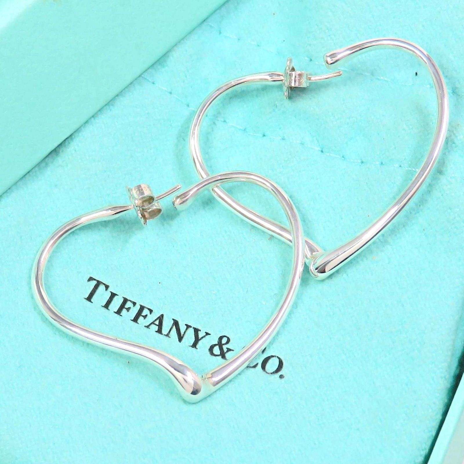 Tiffany ティファニー オープンハートフープピアス ミディアムシルバー