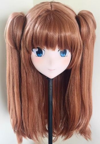 全頭マスク カツラ付き ロック付き NO.318 ドール ヘッドロリータ人形 コスプレ 変身 仮装 着ぐるみ kigurumi 二次元