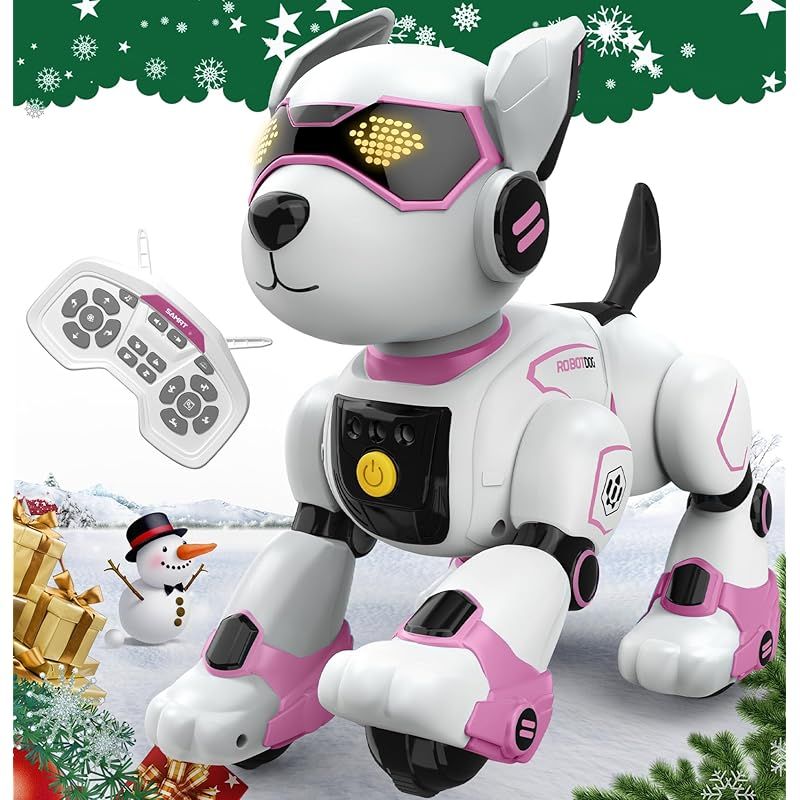 ロボット犬 リモコン おもちゃ 2025年新登場 電子ペットロボット 手振り制御 音声制御 英語のみ リモコン遠隔操縦 タッチコントロール 犬 ロボット 子供おもちゃ人気 動物の声真似 プログラム 音楽演奏 動く犬のおもちゃ USB充電 音量調整可