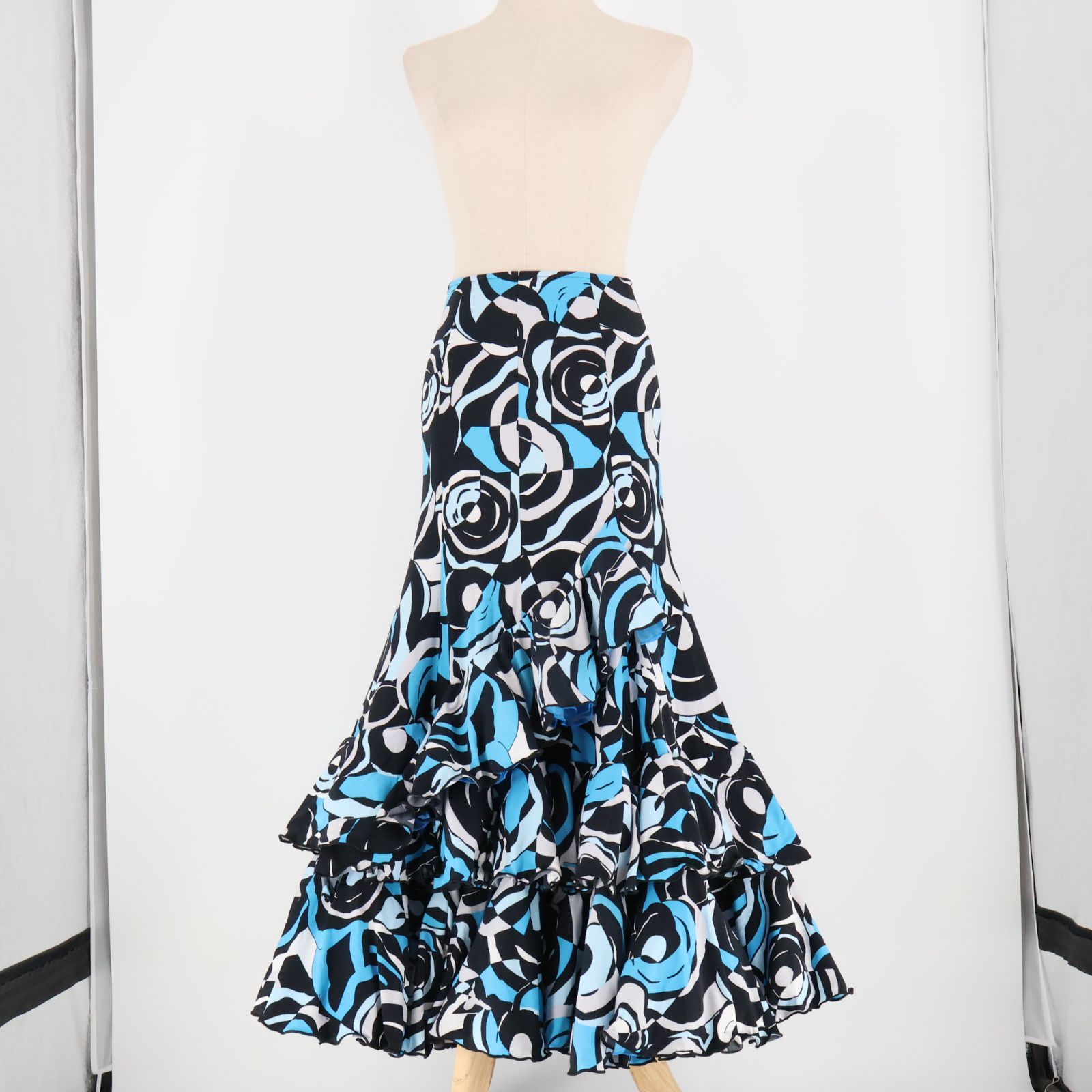 美品 フラメンコ衣装】ブルー SONIA JOHNES ソニアジョーンズ ファルダ