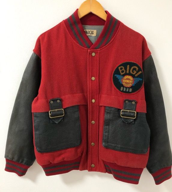MEN'S BIGI（メンズビギ）80's ヴィンテージ ポケット袖レザー スタジャン