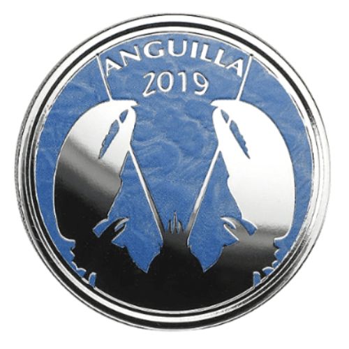2019年 アンギラ『ロブスター』カラープルーフ銀貨 1オンス 専用箱付 新品 限定2500