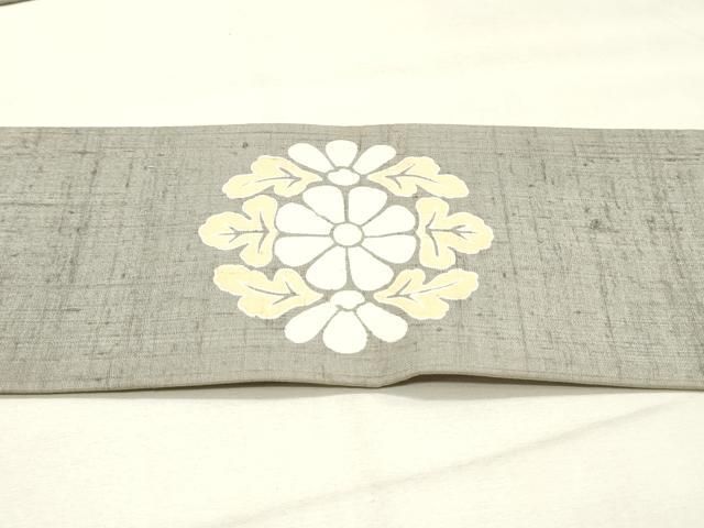 平和屋着物○九寸名古屋帯 紬地 花丸文 霞色 正絹 逸品 DAAT7887ob
