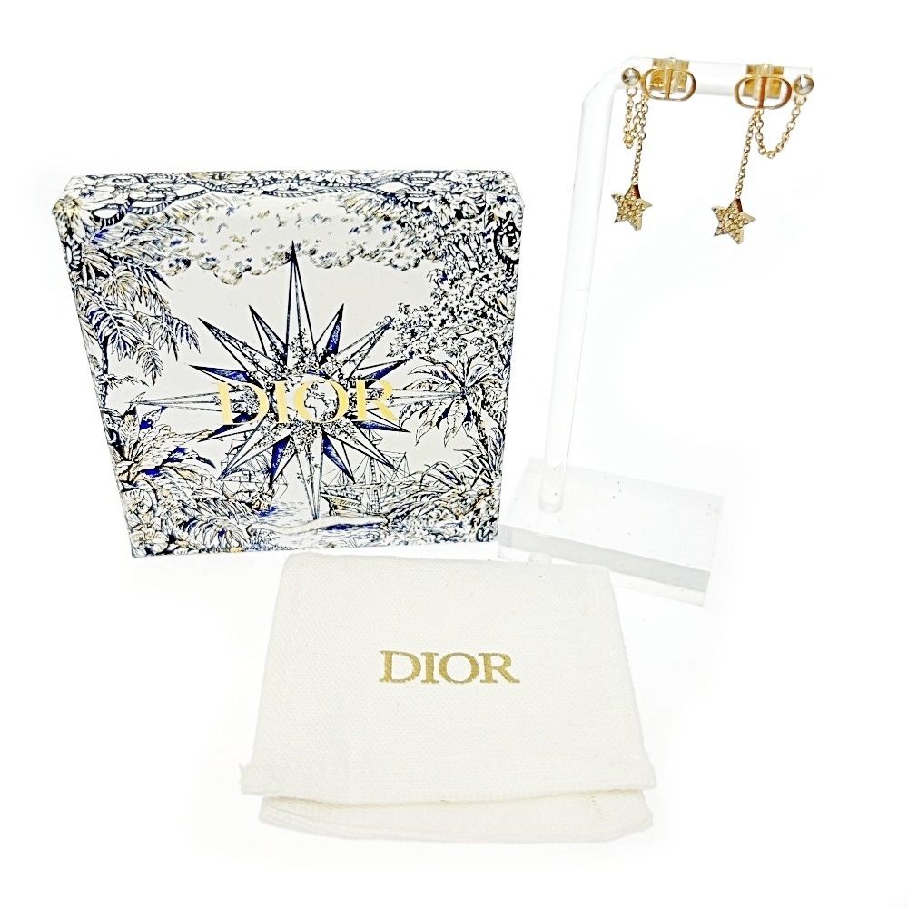 クリスチャンディオール Petit CD ピアス ラインストーン 中古】【箱付き】 Christian Dior クリスチャンディオール GP ライン
