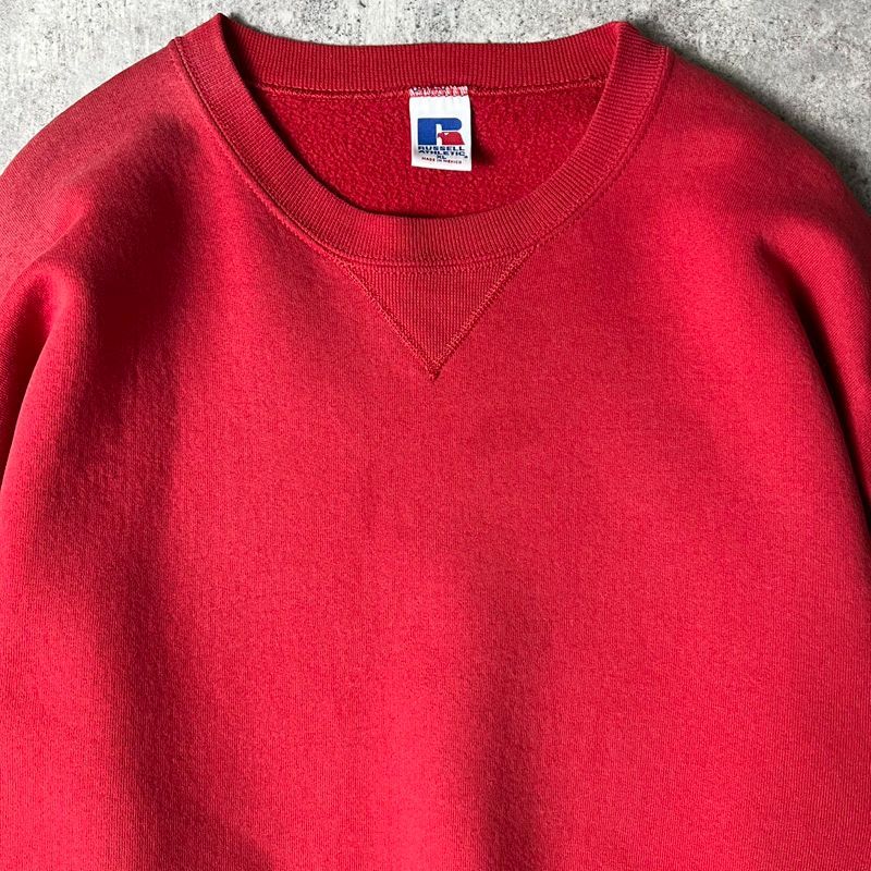 90s RUSSELL 無地 前V スウェット トレーナー XL / 90年代