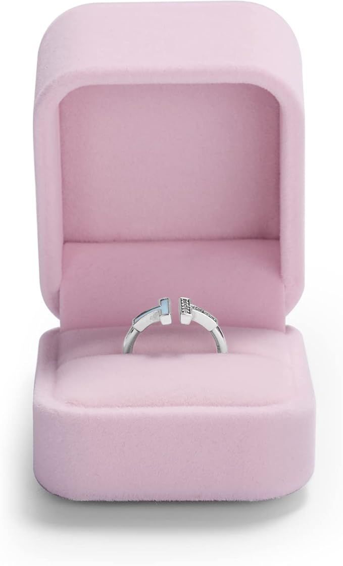Oirlv 指輪ケース リングケース ベルベット 1個用 持ち運び ミニ プロポーズ 記念日 プレゼントなどに適当 ギフトケース H00801 (ピンク)