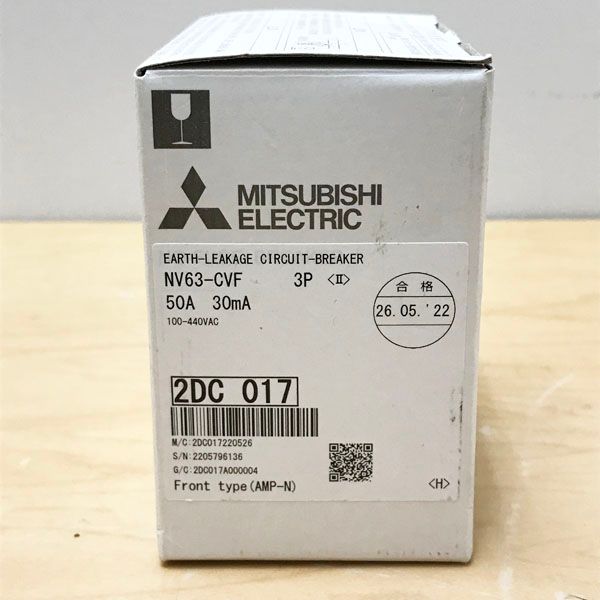 未使用】三菱電機/MITSUBISHI NV63-CVF 3P/50A 30mA 漏電遮断器 未使用】三菱電機/MITSUBISHI NV63-CVF 3P/50A 30mA 漏電遮断器
