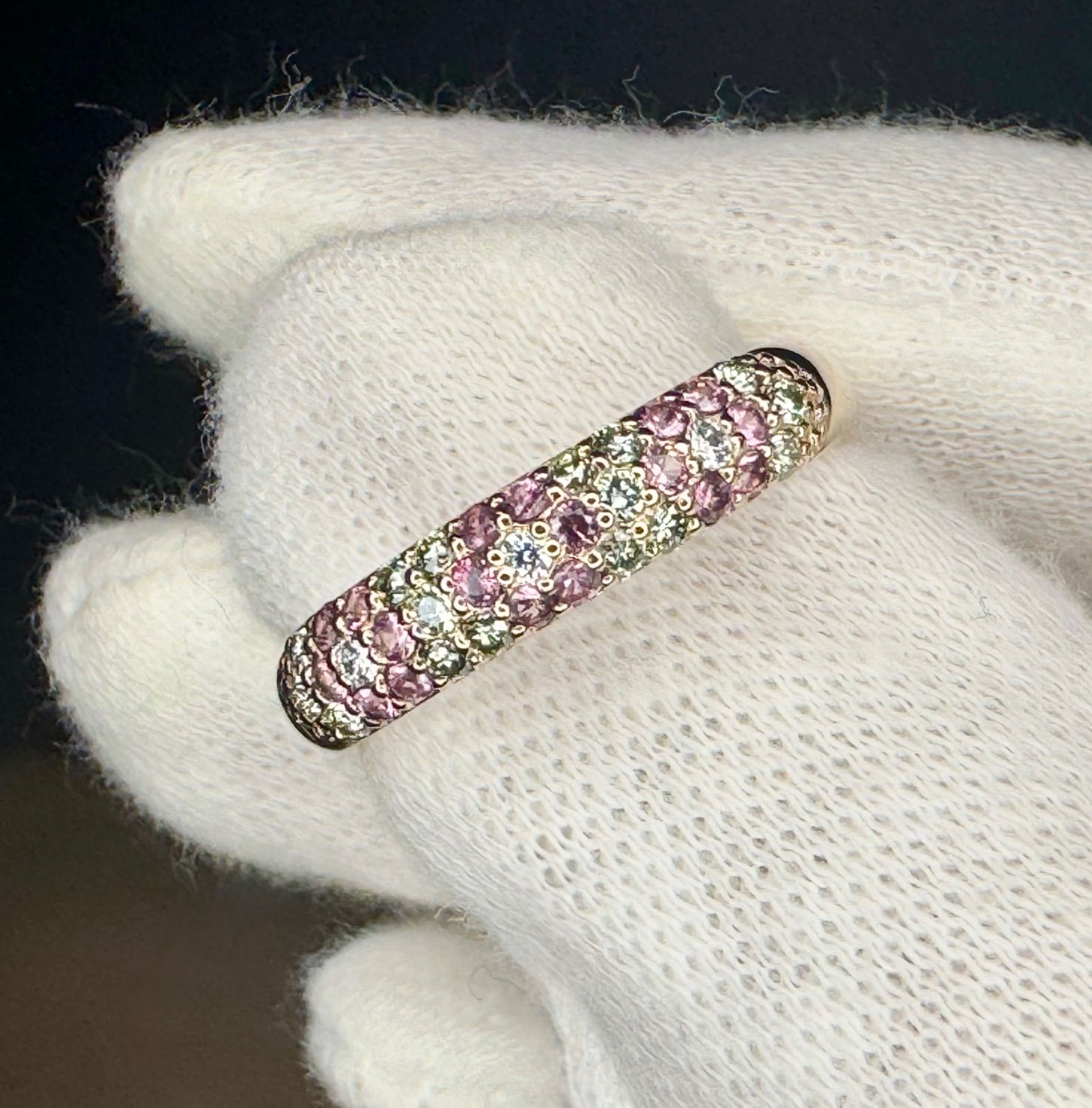 新品 ポンテヴェキオ エテルノ K18PG カラーサファイア リング 12号 K18PGルビー/カラーサファイア/ダイヤモンドリング(エテルノ