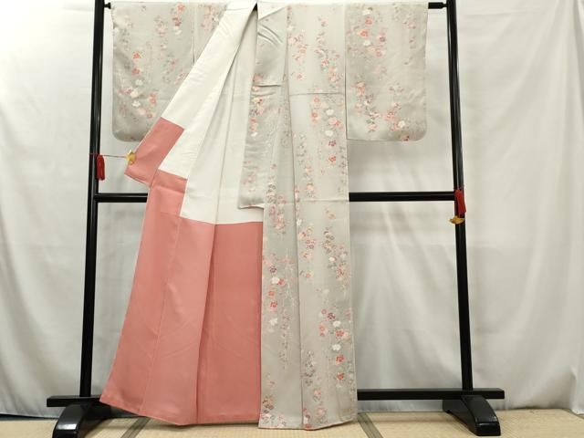 平和屋着物○長襦袢 袷 舞花文 暈し染め 正絹 逸品 AAAX0287np