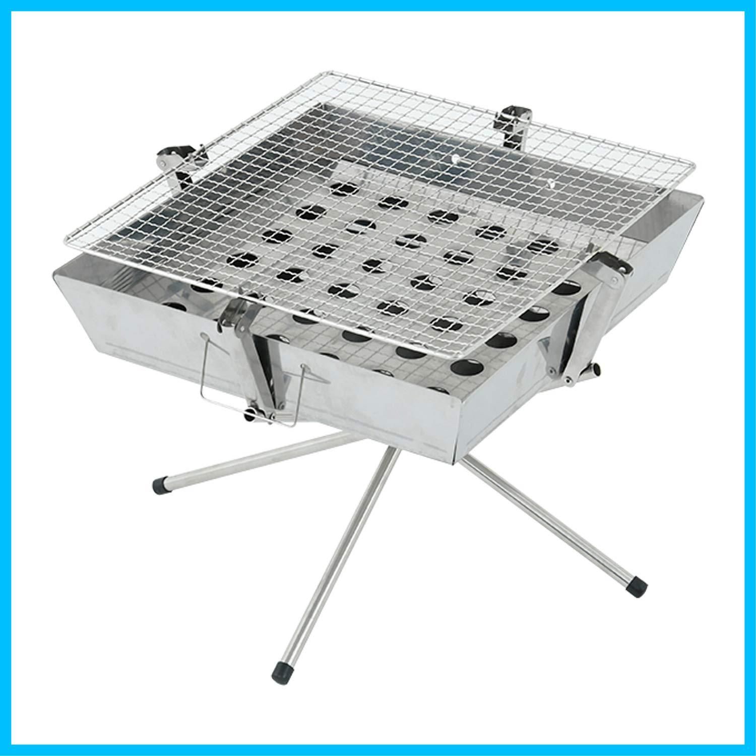 【新着商品】CCT-001 山善]ステンレススクウェアBBQスタンド [キャンパーズコレクション
