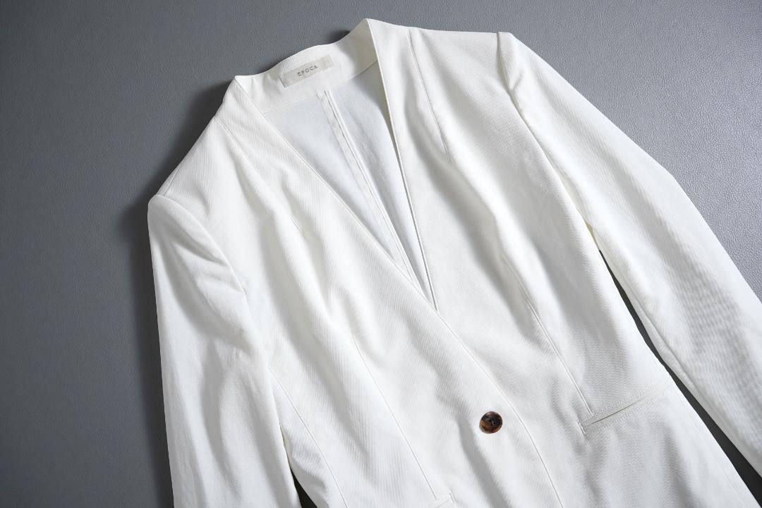 332t エポカ EPOCA リネン混 Vネック ノー ジャケット