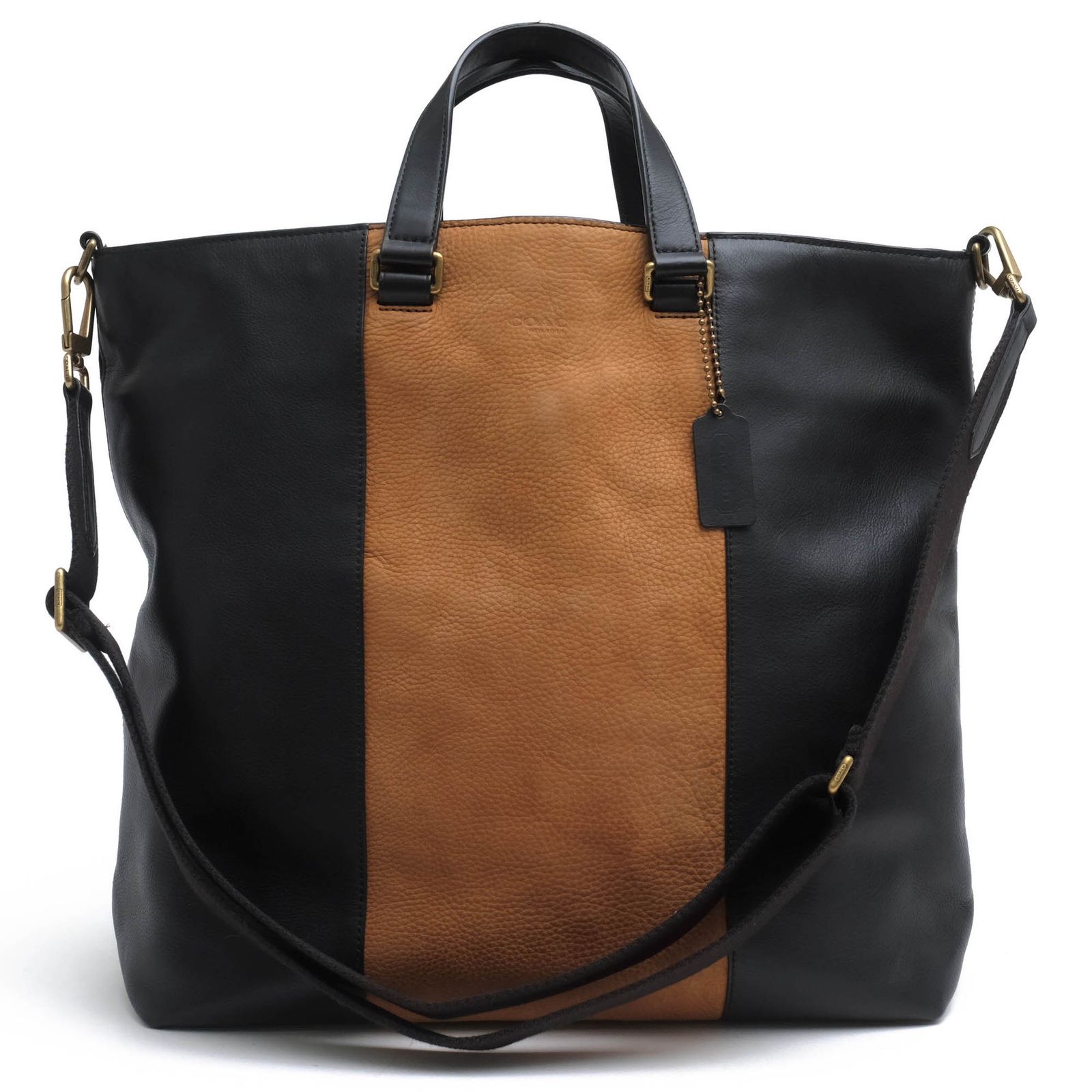 コーチ COACH バッグ トートバッグ 鞄 ハンドバッグ メンズ 男性 男性用 レザー 革 本革 ブラック 黒 71428 Bleecker Center Stripe Day Tote In Leather ブリーカーセンターストライプ デイ トート ス